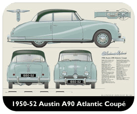 Austin A90 Atlantic Coupe 1950-52 Place Mat, Small